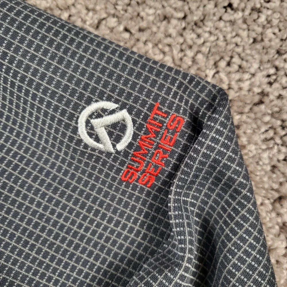 The North Face Summit Series Mens M Grey Orange Grid Fleece Jacket S11‎ AQCM